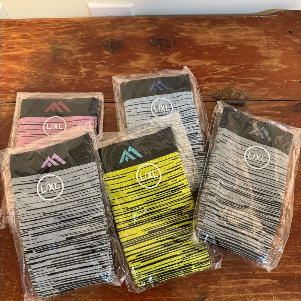 L/XL Striped Compression Socks Lot- Multi-Color Pack
